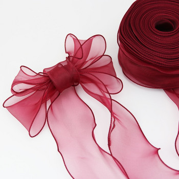 Κορδέλα Wave Silk Organza 60mm Υλικό φιόγκου για στολίδια μαλλιών συσκευασία δώρου κορδέλες δαντέλας