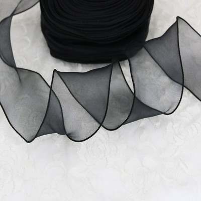 60 mm valovita svilena vrpca od organze Materijal mašne za ukrase za kosu ukrasne čipkaste vrpce za pakiranje darova