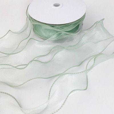 60 mm valovita svilena vrpca od organze Materijal mašne za ukrase za kosu ukrasne čipkaste vrpce za pakiranje darova