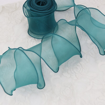 60 mm valovita svilena vrpca od organze Materijal mašne za ukrase za kosu ukrasne čipkaste vrpce za pakiranje darova