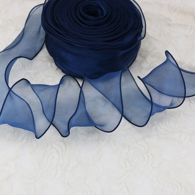 60 mm valovita svilena vrpca od organze Materijal mašne za ukrase za kosu ukrasne čipkaste vrpce za pakiranje darova