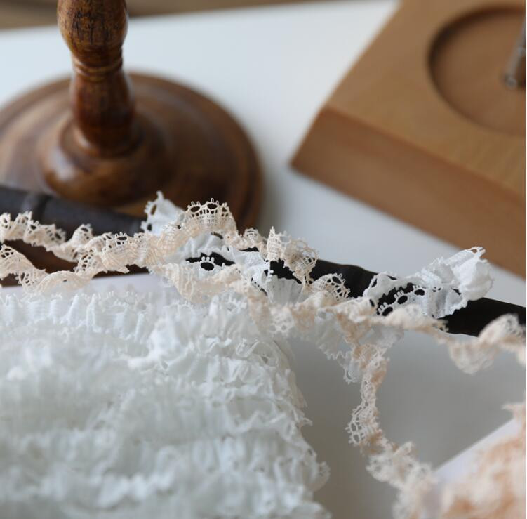 3 metra 1 cm širine Ručno izrađeni DIY odjevni dodaci Nabori Vez Čipkana tkanina Odjevni predmeti Obrub od čipke