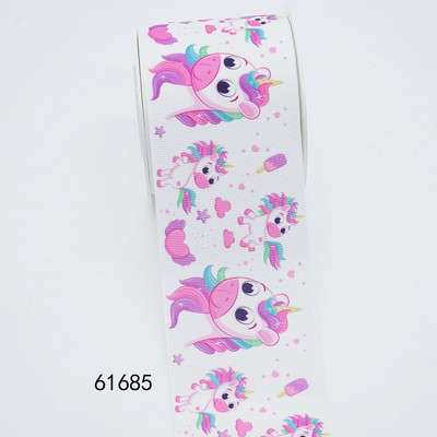 Panglici de satin grosgrain imprimate cu unicorn de 5 metri pentru funde Articole pentru decorare bricolaj. 61187