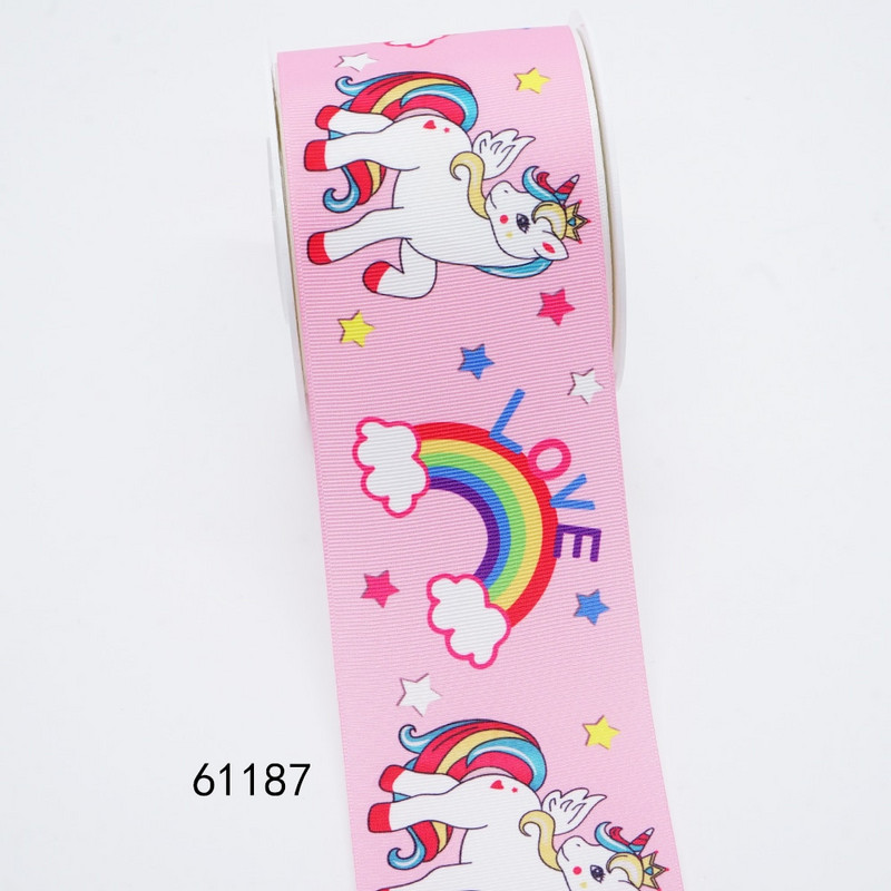 Grosgrain satenske vrpce od 5 jardi s printom jednoroga za mašne Potrepštine za pakiranje ukrasa za rukotvorine. 61187