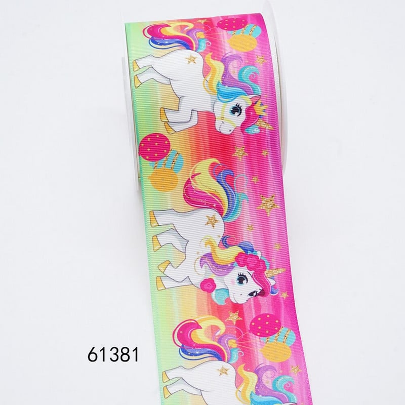 Grosgrain satenske vrpce od 5 jardi s printom jednoroga za mašne Potrepštine za pakiranje ukrasa za rukotvorine. 61187