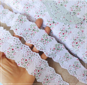 5 jardi puhast valget trükimustriga puuvillane pitskaunistused DIY Hometeksile riided servade pakkimine tikandid puuvillane lint lint puuvillane materjal