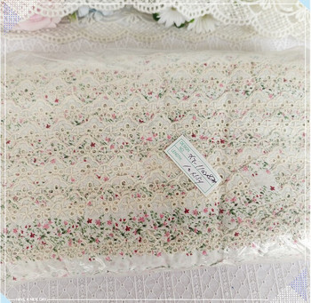 5 γιάρδες καθαρό λευκό τύπωμα βαμβακερά διακοσμητικά δαντέλας DIY Hometexile Ρούχα Περιτύλιγμα άκρων Κέντημα Βαμβακερή ταινία Κορδέλα Βαμβακερό Υλικό