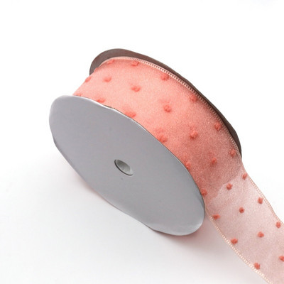 5 jardi 40 mm täpiprindiga kahekihiline organza lint pakkimiseks ja vibu käsitsi valmistatud materjalide jaoks isetegemise tarvikud pulmakaunistuseks