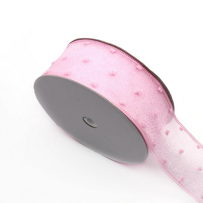 5 jardi 40 mm täpiprindiga kahekihiline organza lint pakkimiseks ja vibu käsitsi valmistatud materjalide jaoks isetegemise tarvikud pulmakaunistuseks