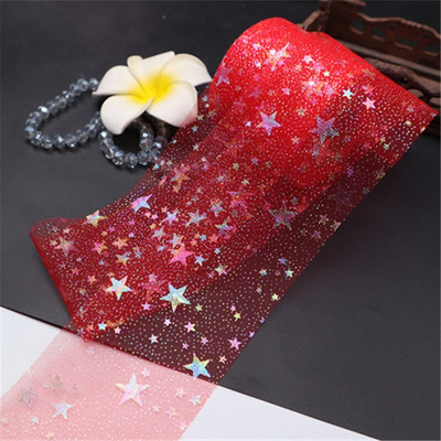 Горещи 60 мм (25 ярда/партида) Bling Bling Rainbow пайети Шифон от органза панделка Направи си сам ръчно изработени материали Сватбени партита Консумативи за опаковане на подаръци