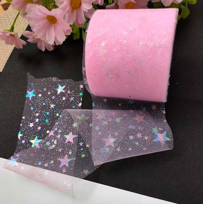 Горещи 60 мм (25 ярда/партида) Bling Bling Rainbow пайети Шифон от органза панделка Направи си сам ръчно изработени материали Сватбени партита Консумативи за опаковане на подаръци