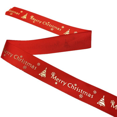 25 mm jõulupaelad, trükitud Grosgrain paelad kingituste pakkimiseks pulmakaunistuseks juuksekiharad.