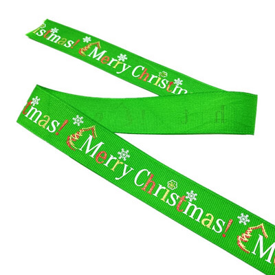 25 mm jõulupaelad, trükitud Grosgrain paelad kingituste pakkimiseks pulmakaunistuseks juuksekiharad.