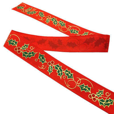 25 mm jõulupaelad, trükitud Grosgrain paelad kingituste pakkimiseks pulmakaunistuseks juuksekiharad.