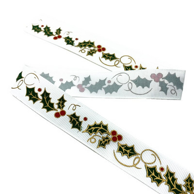 25 mm jõulupaelad, trükitud Grosgrain paelad kingituste pakkimiseks pulmakaunistuseks juuksekiharad.