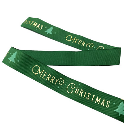 25 mm jõulupaelad, trükitud Grosgrain paelad kingituste pakkimiseks pulmakaunistuseks juuksekiharad.