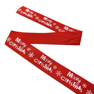 25 mm jõulupaelad, trükitud Grosgrain paelad kingituste pakkimiseks pulmakaunistuseks juuksekiharad.