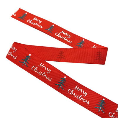 25 mm jõulupaelad, trükitud Grosgrain paelad kingituste pakkimiseks pulmakaunistuseks juuksekiharad.