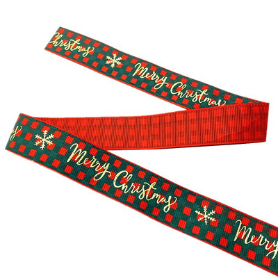 25 mm jõulupaelad, trükitud Grosgrain paelad kingituste pakkimiseks pulmakaunistuseks juuksekiharad.