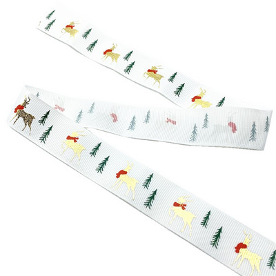 25 mm jõulupaelad, trükitud Grosgrain paelad kingituste pakkimiseks pulmakaunistuseks juuksekiharad.