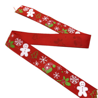 25 mm jõulupaelad, trükitud Grosgrain paelad kingituste pakkimiseks pulmakaunistuseks juuksekiharad.