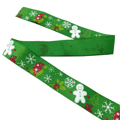 25 mm jõulupaelad, trükitud Grosgrain paelad kingituste pakkimiseks pulmakaunistuseks juuksekiharad.