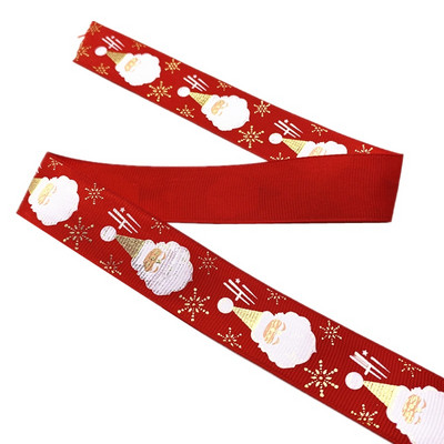 25 mm jõulupaelad, trükitud Grosgrain paelad kingituste pakkimiseks pulmakaunistuseks juuksekiharad.