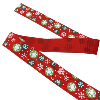 25 mm jõulupaelad, trükitud Grosgrain paelad kingituste pakkimiseks pulmakaunistuseks juuksekiharad.