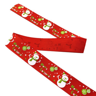 25 mm jõulupaelad, trükitud Grosgrain paelad kingituste pakkimiseks pulmakaunistuseks juuksekiharad.