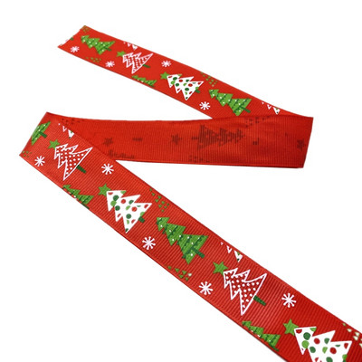 25 mm jõulupaelad, trükitud Grosgrain paelad kingituste pakkimiseks pulmakaunistuseks juuksekiharad.