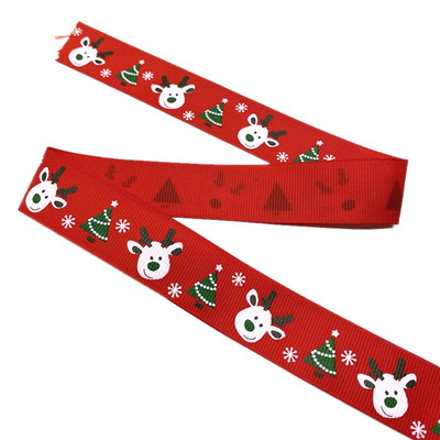 25 mm jõulupaelad, trükitud Grosgrain paelad kingituste pakkimiseks pulmakaunistuseks juuksekiharad.