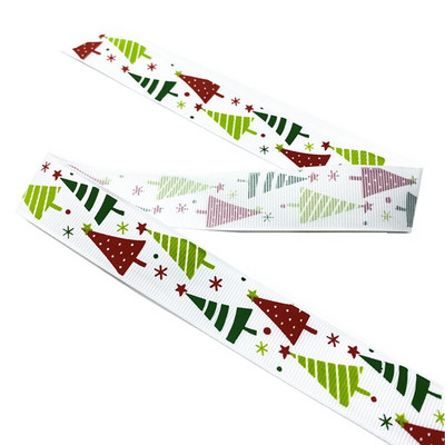 25 mm jõulupaelad, trükitud Grosgrain paelad kingituste pakkimiseks pulmakaunistuseks juuksekiharad.