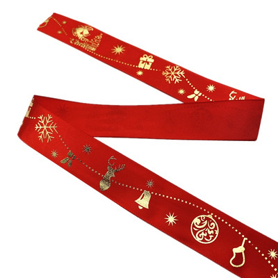 25 mm jõulupaelad, trükitud Grosgrain paelad kingituste pakkimiseks pulmakaunistuseks juuksekiharad.