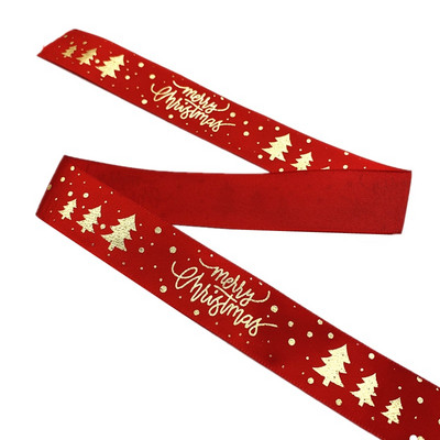 25 mm jõulupaelad, trükitud Grosgrain paelad kingituste pakkimiseks pulmakaunistuseks juuksekiharad.