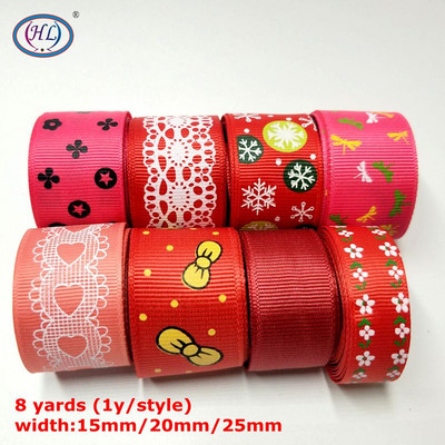 HL Handicraft Multi Mixed Prindiga Satiin Grosgrain Paelad DIY Õmblustarvikute Kingituspael jõulude pulmakaunistuseks