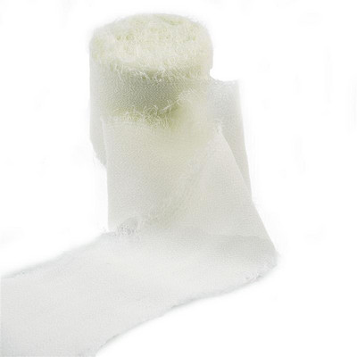 5 m/rulli kulunud servadega kortsudega šifoonist siidist lint Käsitsi valmistatud rebitud pulmapeo lillekimp Kingituste pakkimine Kaunistused isetegemise teel