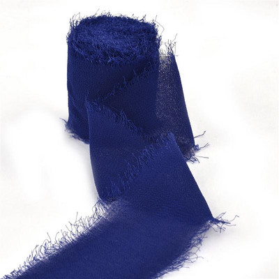 5 m/rulli kulunud servadega kortsudega šifoonist siidist lint Käsitsi valmistatud rebitud pulmapeo lillekimp Kingituste pakkimine Kaunistused isetegemise teel