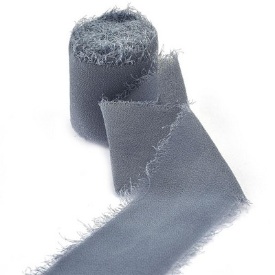 5 m/rulli kulunud servadega kortsudega šifoonist siidist lint Käsitsi valmistatud rebitud pulmapeo lillekimp Kingituste pakkimine Kaunistused isetegemise teel