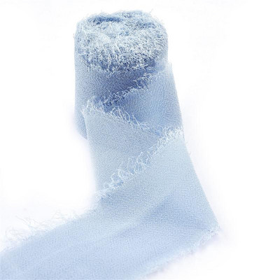 5 m/rulli kulunud servadega kortsudega šifoonist siidist lint Käsitsi valmistatud rebitud pulmapeo lillekimp Kingituste pakkimine Kaunistused isetegemise teel