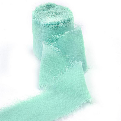 5 m/rulli kulunud servadega kortsudega šifoonist siidist lint Käsitsi valmistatud rebitud pulmapeo lillekimp Kingituste pakkimine Kaunistused isetegemise teel