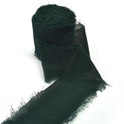 5 m/rulli kulunud servadega kortsudega šifoonist siidist lint Käsitsi valmistatud rebitud pulmapeo lillekimp Kingituste pakkimine Kaunistused isetegemise teel