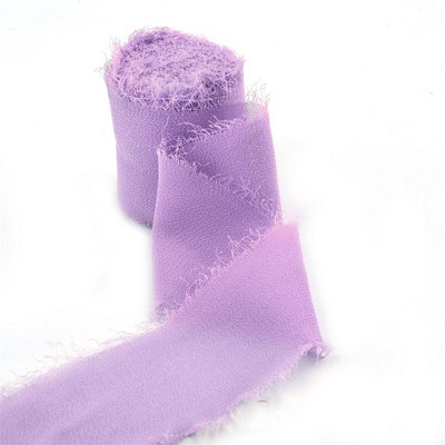 5 m/rulli kulunud servadega kortsudega šifoonist siidist lint Käsitsi valmistatud rebitud pulmapeo lillekimp Kingituste pakkimine Kaunistused isetegemise teel