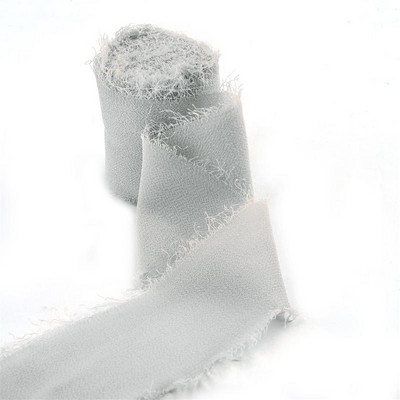 5 m/rulli kulunud servadega kortsudega šifoonist siidist lint Käsitsi valmistatud rebitud pulmapeo lillekimp Kingituste pakkimine Kaunistused isetegemise teel