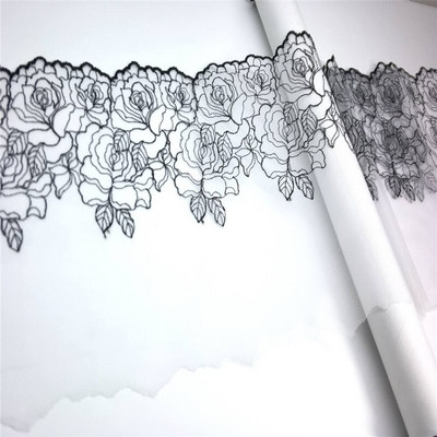 Nude Ebroidery Lace Fabrics DIY Bra Needle Work Accessories Black Mesh κεντημένη δαντέλα για χειροτεχνίες ραπτικής φορεμάτων