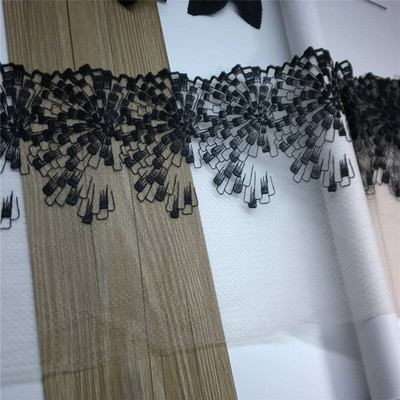Nude Ebroidery Lace Fabrics DIY Bra Needle Work Accessories Black Mesh κεντημένη δαντέλα για χειροτεχνίες ραπτικής φορεμάτων