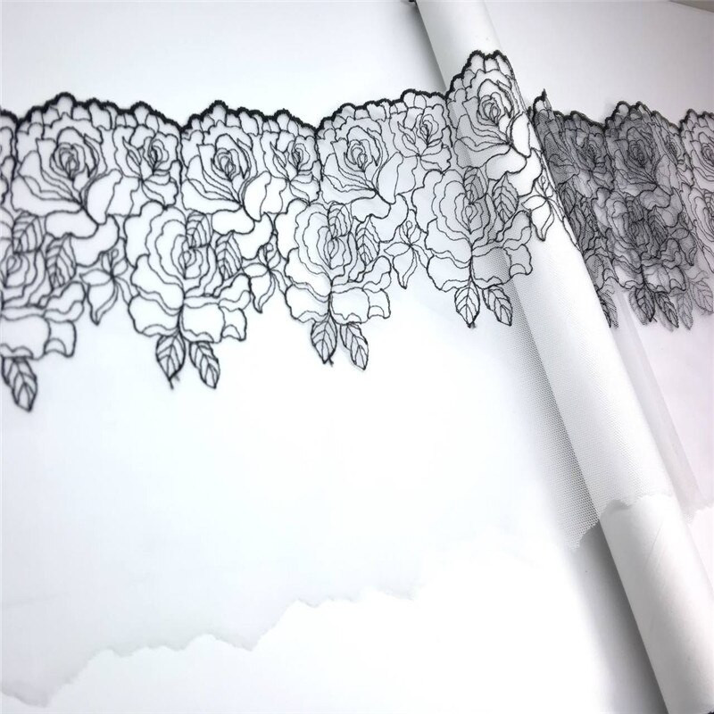 Nude Ebroidery Lace Fabrics DIY Bra Needle Work Accessories Black Mesh κεντημένη δαντέλα για χειροτεχνίες ραπτικής φορεμάτων