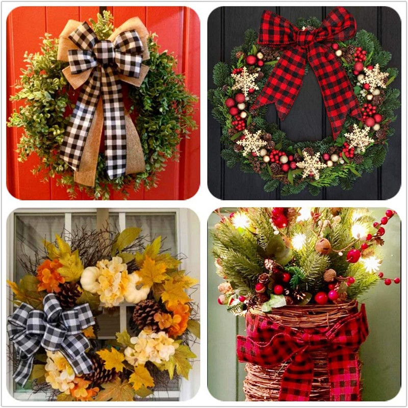 Κορδέλα χειροτεχνίας 6M/Roll Απομίμηση κορδέλα κάνναβης Σύρμα σύρμα άκρη Λινένια κορδέλα Χριστουγεννιάτικη διακόσμηση Κόκκινη και πράσινη νιφάδα χιονιού καρό κορδέλα