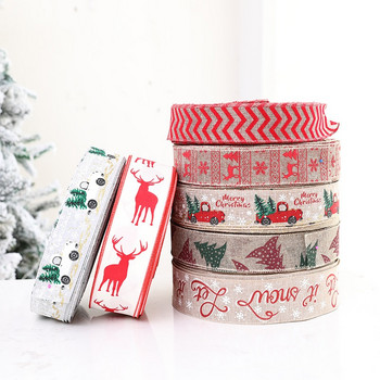 Коледна елха Панделка Телен ръб на ролка Опаковка за ленти за коса Партида с лък Цветен букет Сватбена украса за торта Подарък