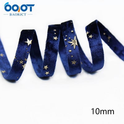 Panglici din pânză de catifea aurie cu două fețe, stea de aur, 2 inchi (50 mm), șapcă cu fundă de 2 metri, accesorii pentru îmbrăcăminte DIY, cadou de petrecere L-201126-1404