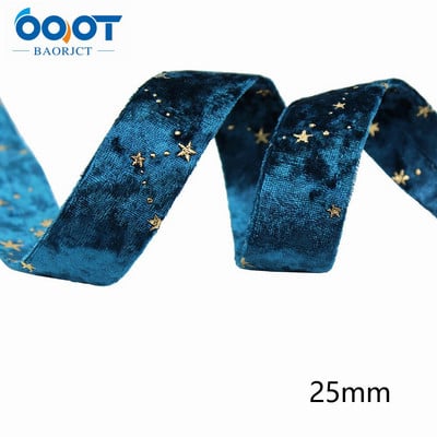 Panglici din pânză de catifea aurie cu două fețe, stea de aur, 2 inchi (50 mm), șapcă cu fundă de 2 metri, accesorii pentru îmbrăcăminte DIY, cadou de petrecere L-201126-1404